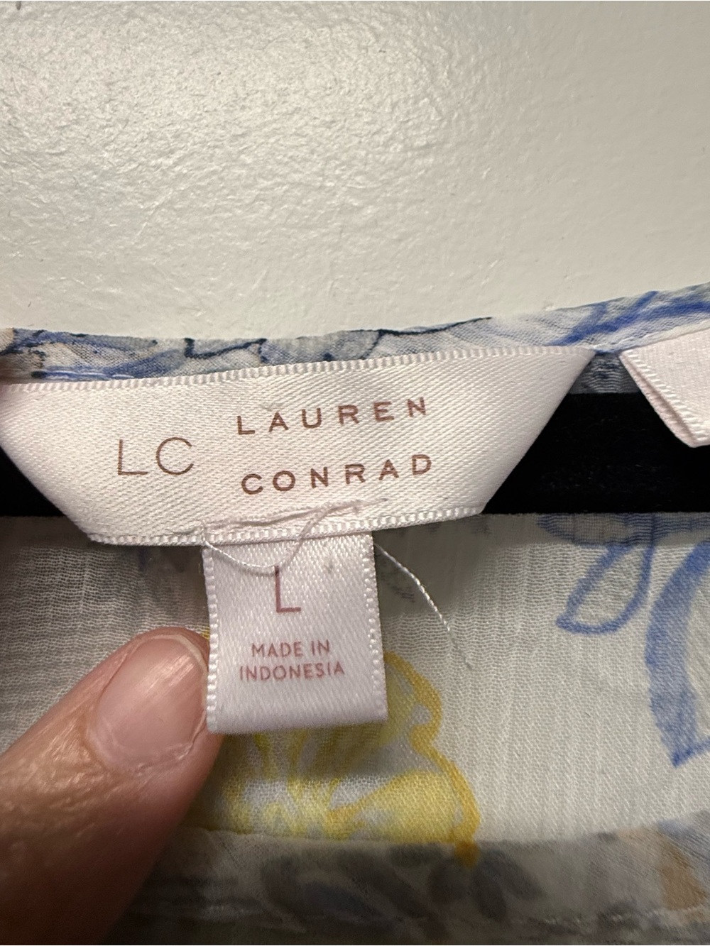 Lauren Conrad LC Floral Peasant Blouse Size Large Sheer Boho Cottagecore - Picture 3 of 4